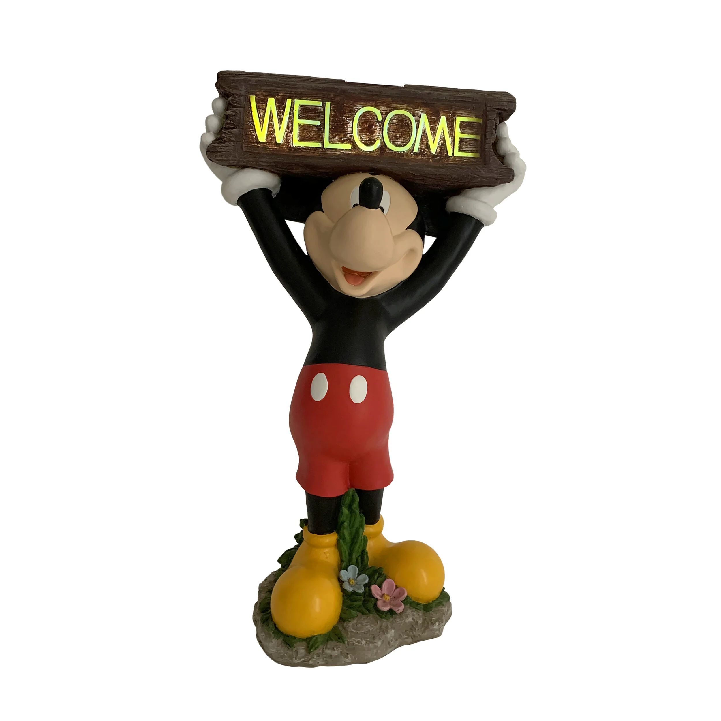 Mickey Mouse Solar Statue Holding Welcome Sign — Disney by DIG